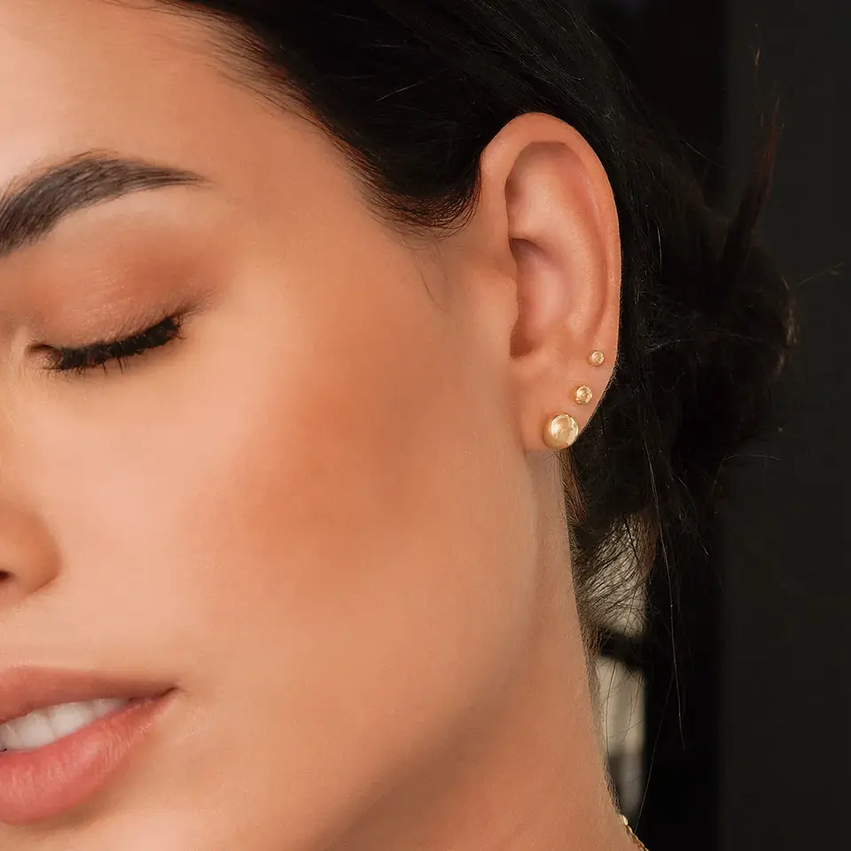 Topos  Balin 8mm liso |Joyería fina | Aretes Unisex 3
