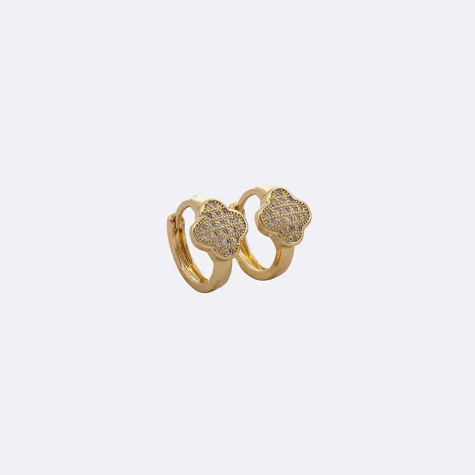 Arete Candonga Clover Luxe 12 mm | Joya femenina 1