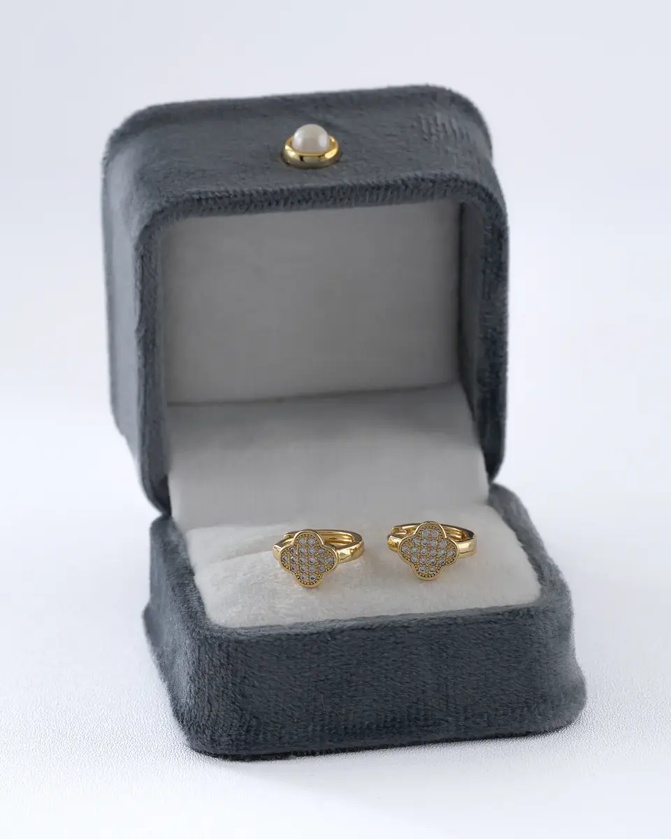 Arete Candonga Clover Luxe 12 mm | Joya femenina 3