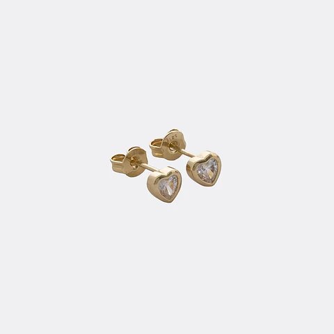 Arete topo  Corazón Mini |Aretes pequeños | Minimalistas