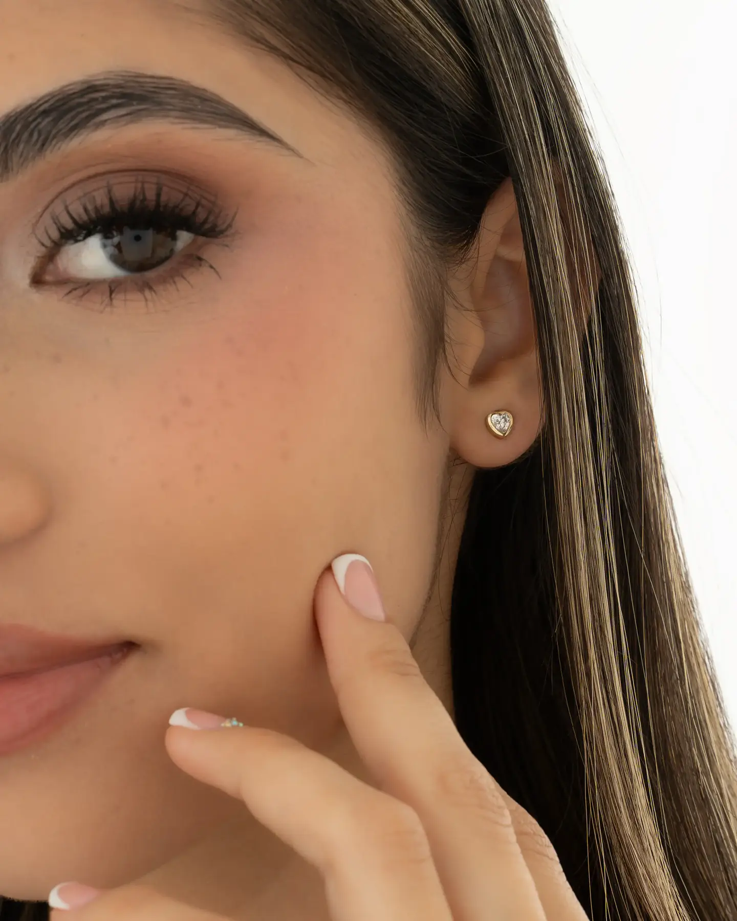 Arete topo  Corazón Mini |Aretes pequeños | Minimalistas 2