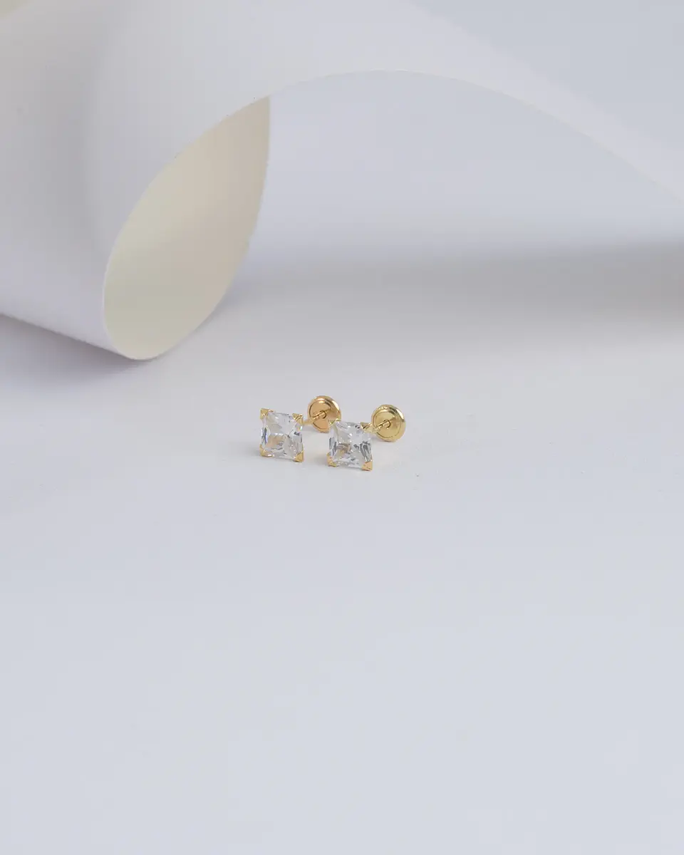 Arete Topo Royal SB 6 mm |Joyería fina | Aretes minimalista 2