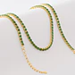 Cadena Tejido Circonias Unisex Verde Esmeralda  - Miniatura 1