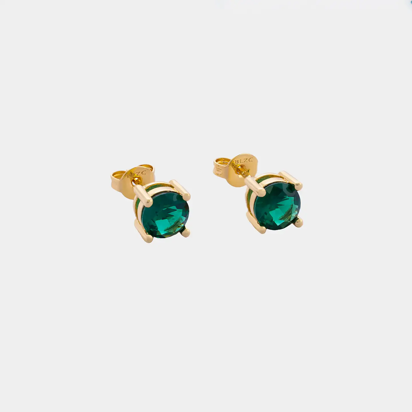 Arete Topo Esmerald 6 mm | Joyeria Fina  1