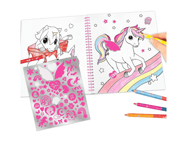 Ylvi libro de colorear con unicornio y lentejuelas