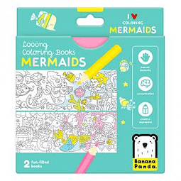 Colorea y aprende con sirenas, cuadernos para colorear extra largos