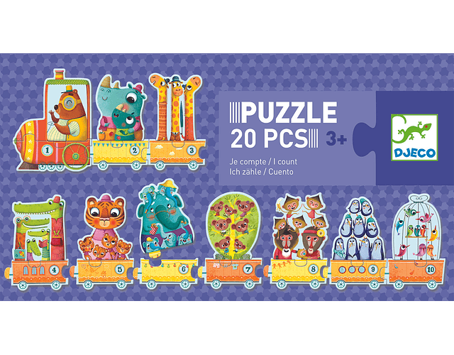 Puzzle Duo Tren de animales