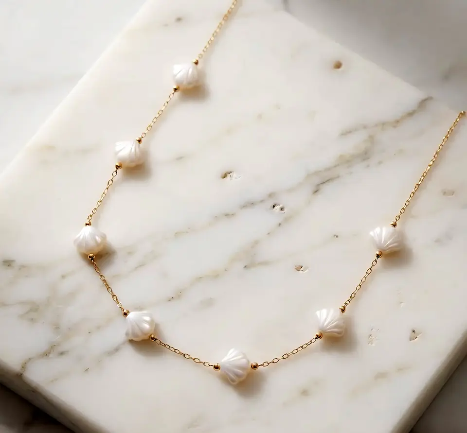 Colar Delicado Dourado Ocean Shell 3