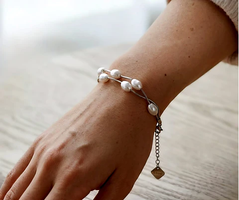 Pulseira Dupla Pearl Glow