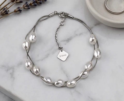 Pulseira Dupla Pearl Glow
