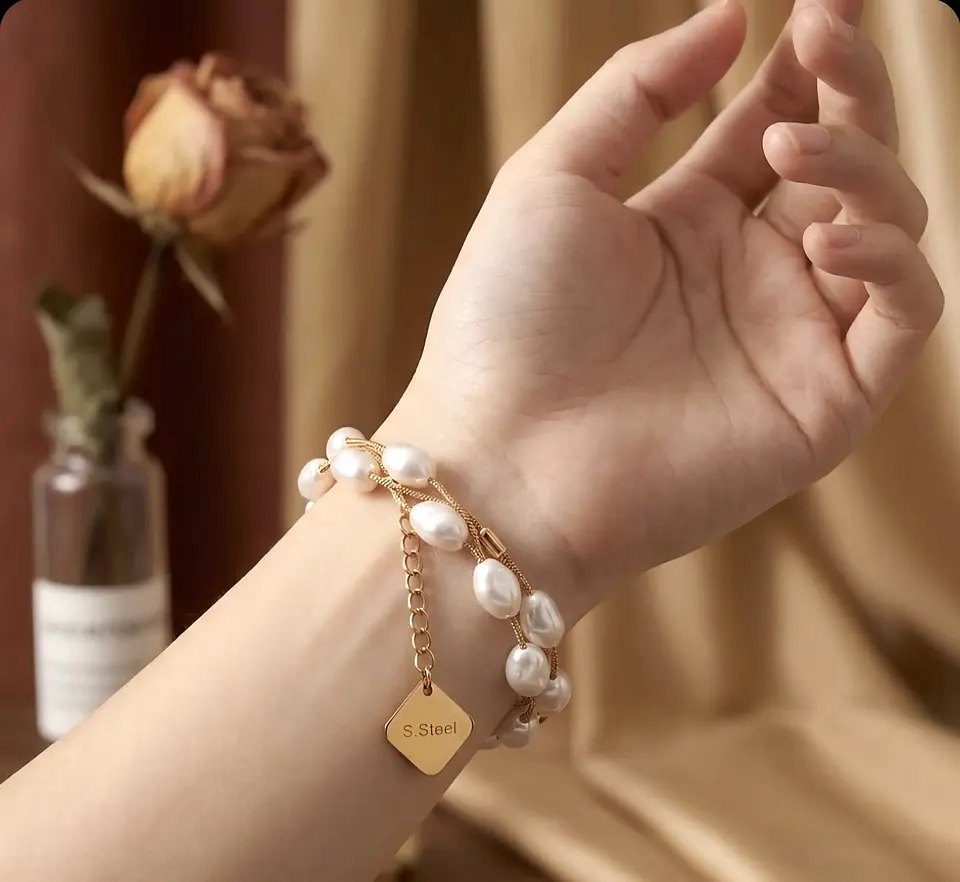 Pulseira Dupla Pearl Glow 4