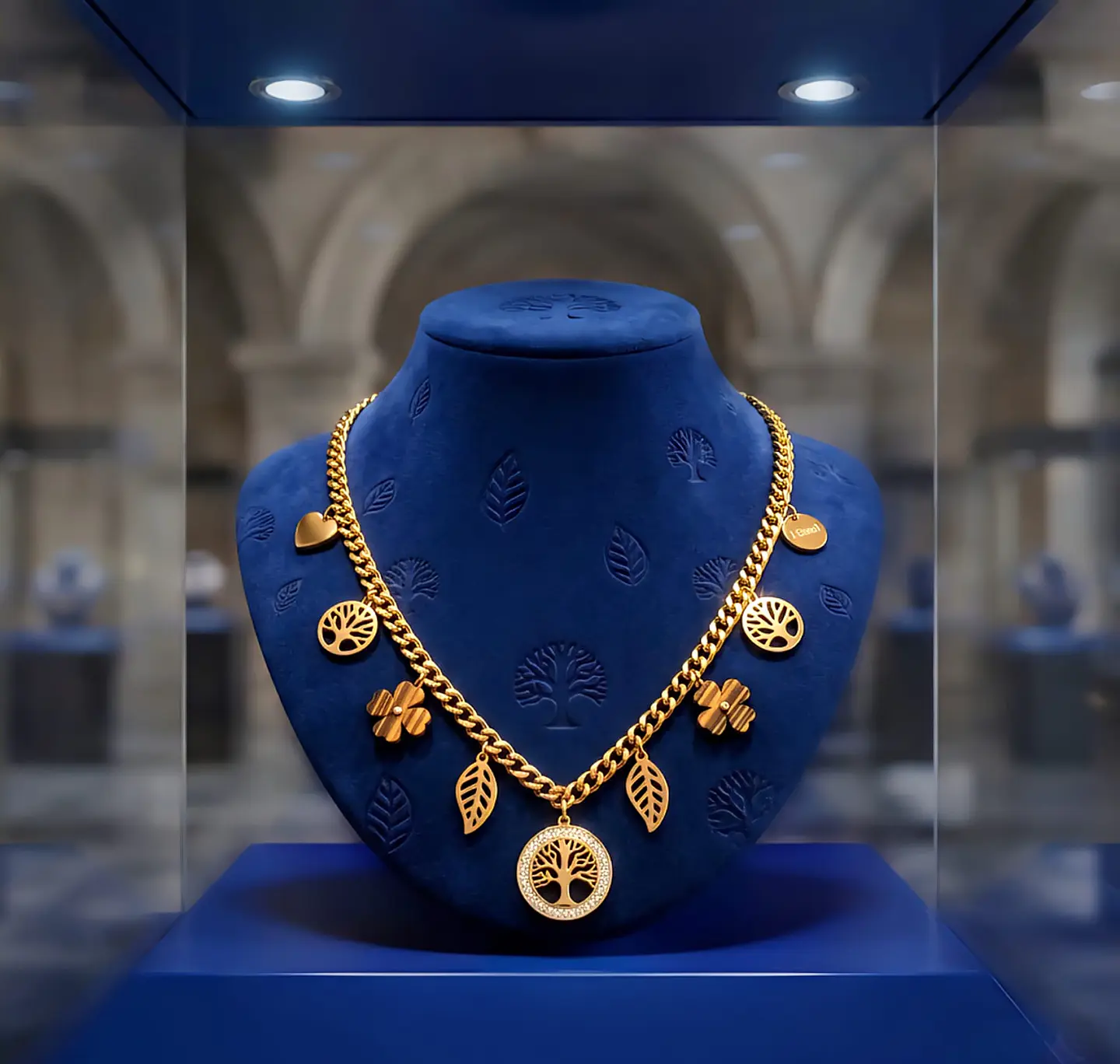 Colar Árvore da Vida com Berloques e Zircónias – Dourado 2
