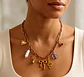 Colar em Aço Dourado Multi-Charms 
