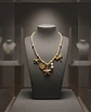 Colar de Cordão e Aço Dourado 
