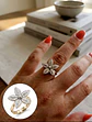 Anel Ajustável Flor Cravada Zircônias  - Thumbnail 2