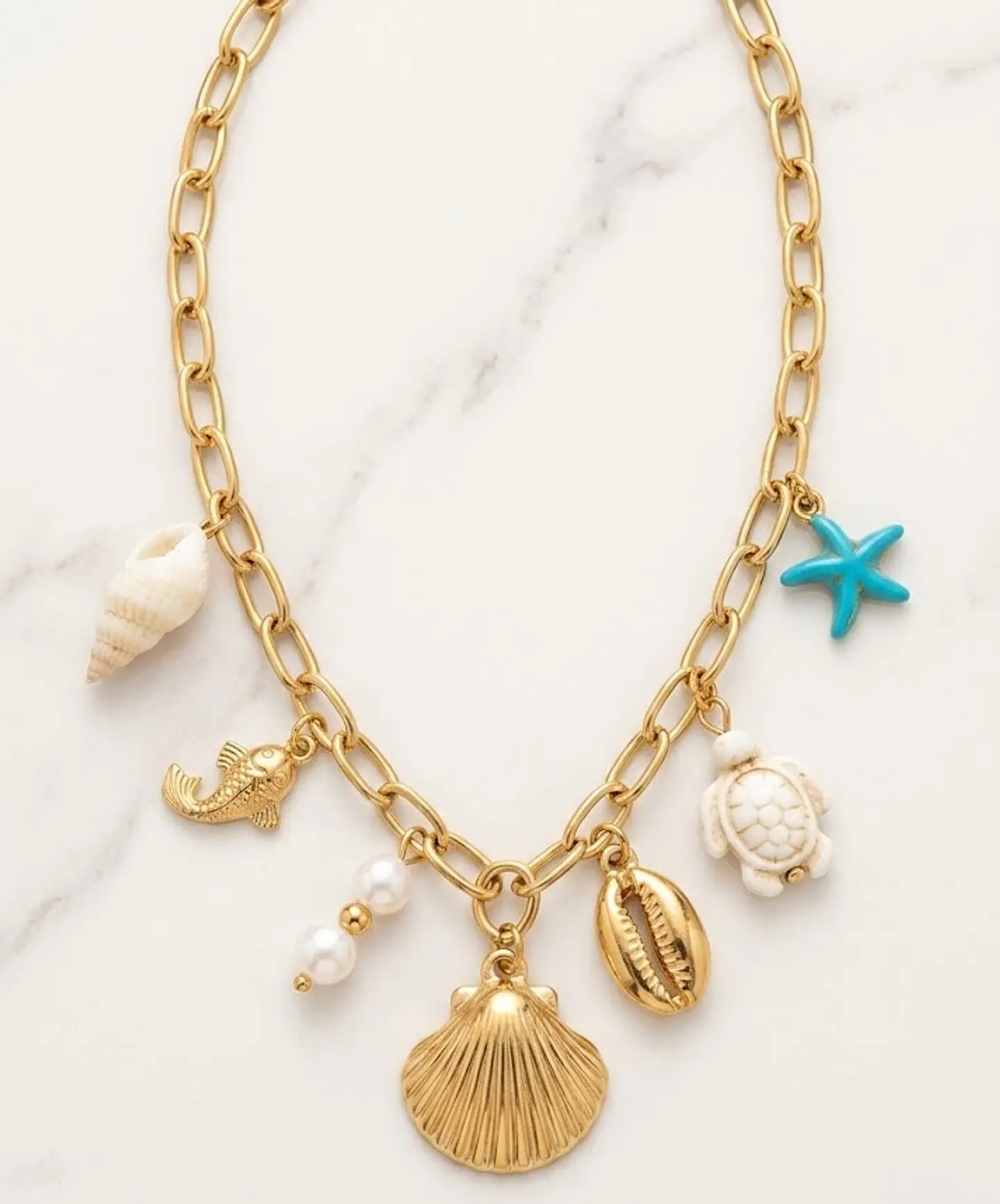 Colar de Elos com Amuletos do Mar 2