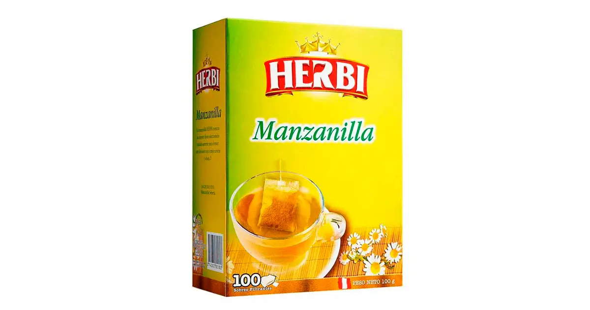 Té Herbi Manzanilla 100 Sobres - Infusión Natural Peruana