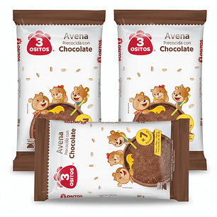 Avena Instantánea 3 Ositos Chocolate 180g Pack 3 Unidades