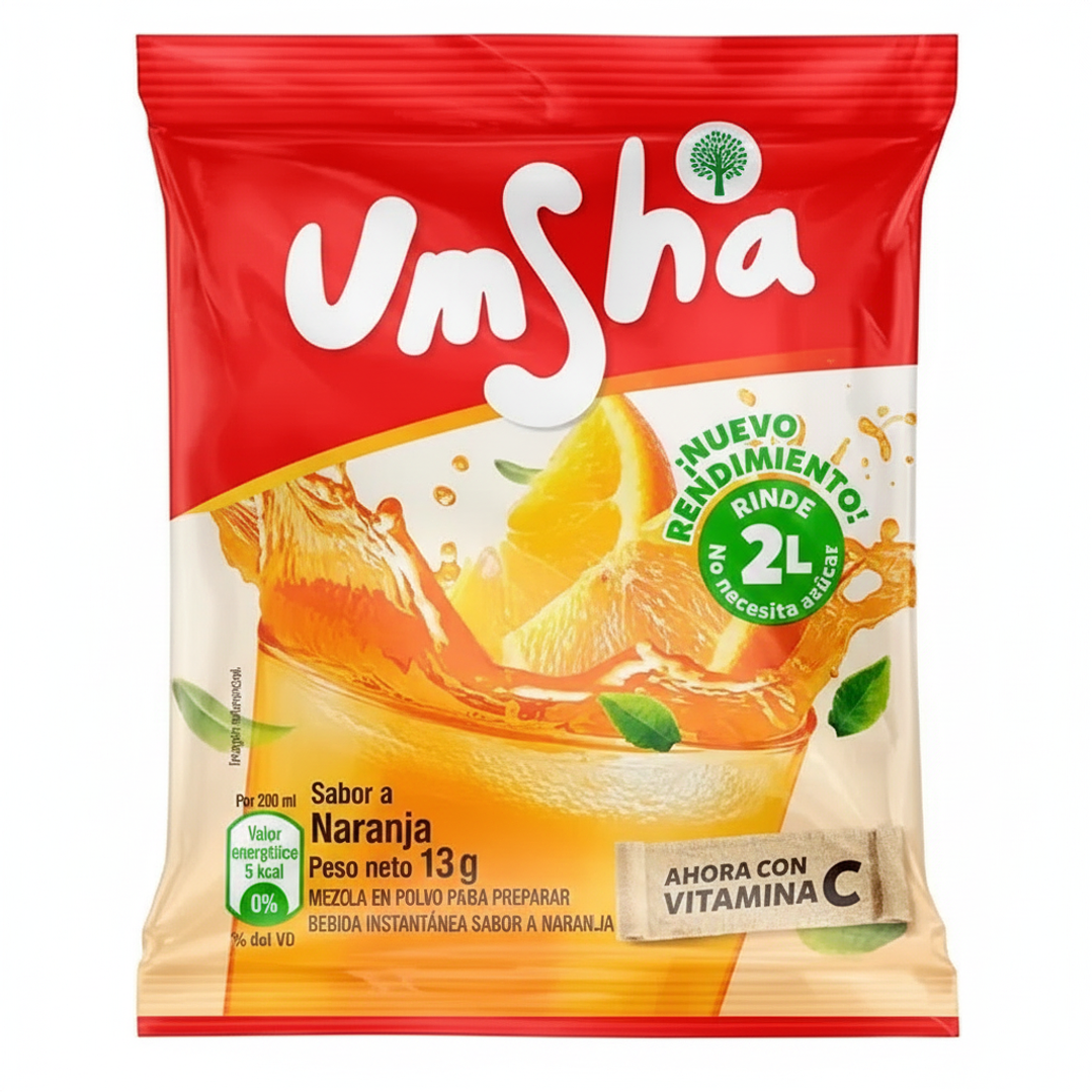 Refresco En Polvo Umsha Naranja 13 G X 12 Unidades 1