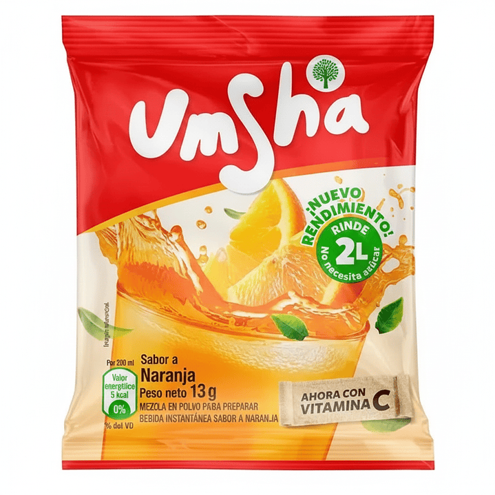 Refresco En Polvo Umsha Naranja 13 G X 12 Unidades 1