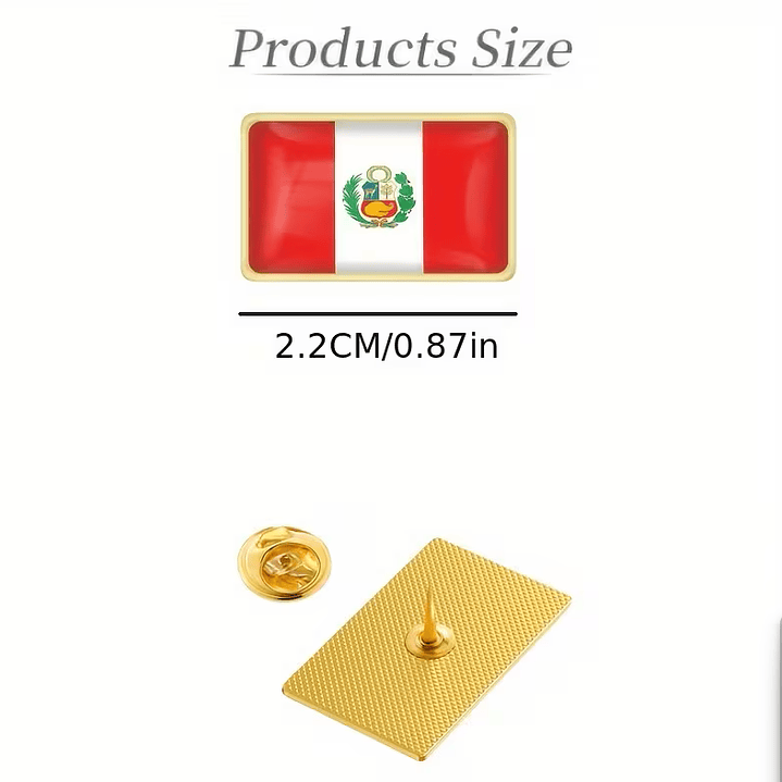 Pin Broche Bandera Perú Escudo Nacional Metálico Premium 3