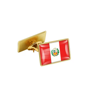 Pin Broche Bandera Perú Escudo Nacional Metálico Premium