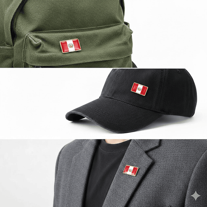 Pin Broche Bandera Perú Escudo Nacional Metálico Premium 2