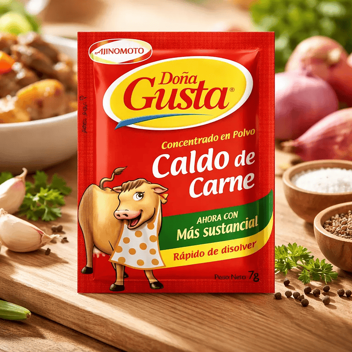 Concentrado en Polvo Doña Gusta Sabor Carne 10u 2