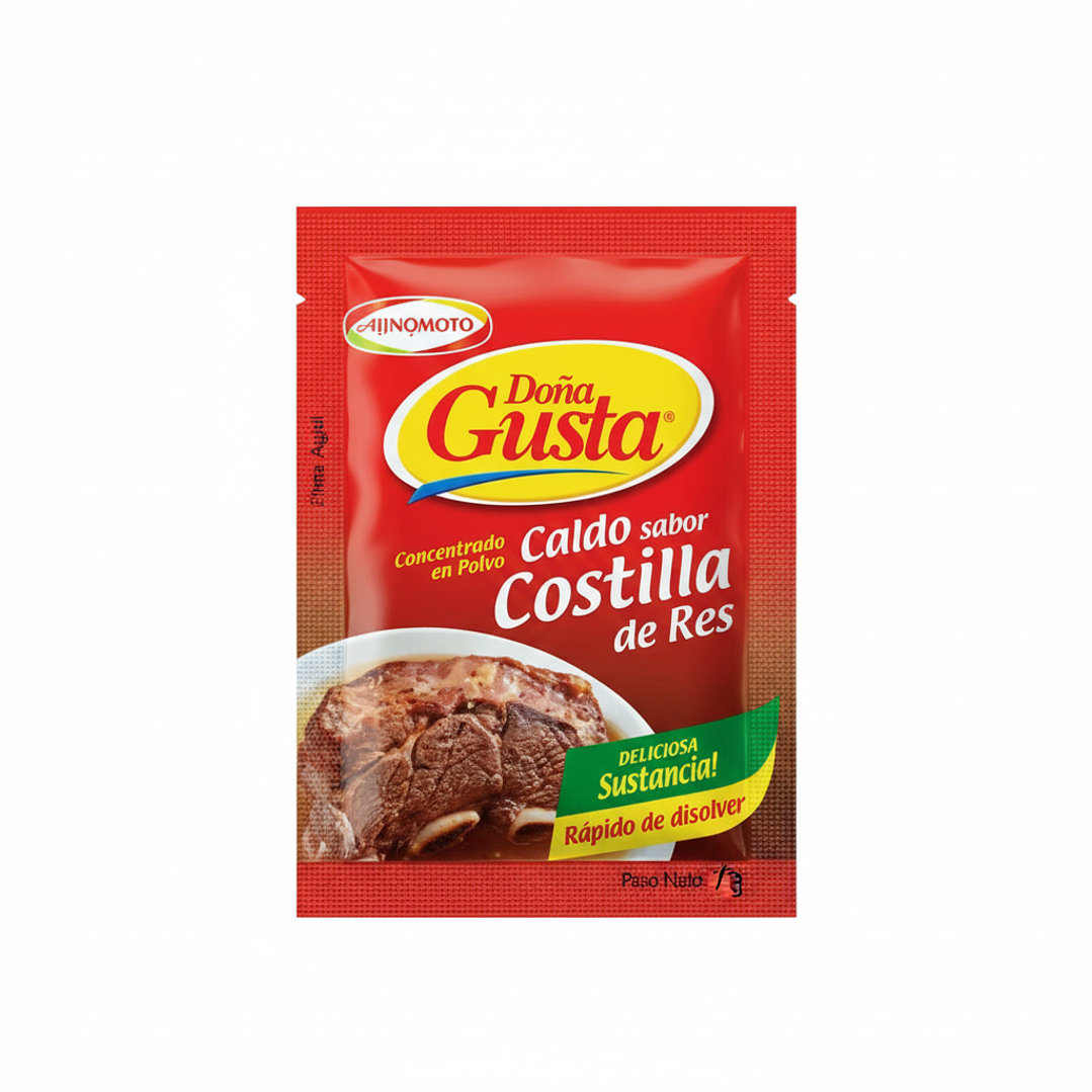 Concentrado en Polvo Doña Gusta Sabor Costilla de Res 10u 1