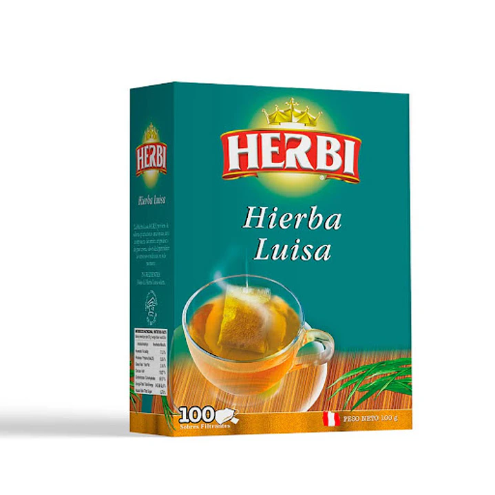 Té Herbi Hierba Luisa Natural 100 Sobres - Infusión Peruana 1