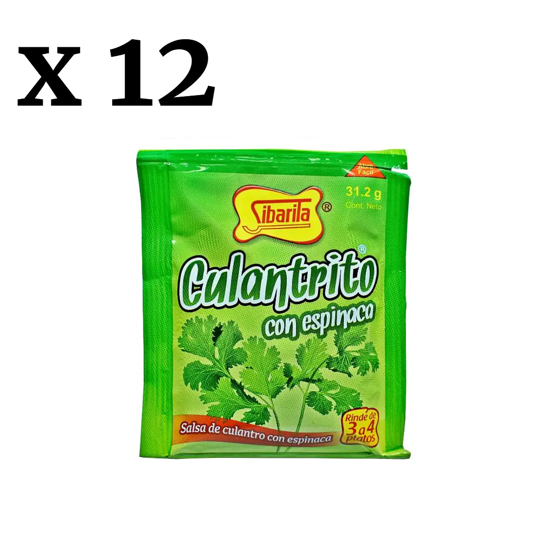 Culantrito con Espinaca Sibarita 31.2g Pack 12 Unidades | Salsa de Culantro Peruana 1