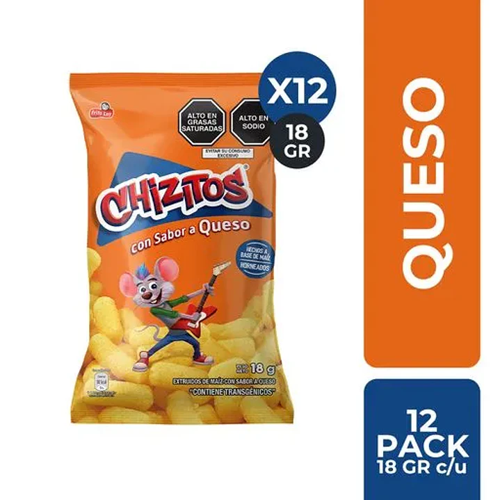 Chizitos Sabor a Queso Tira Pack 12 Bolsas 18g | Snack Peruano Crujiente 1