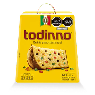 Panetón Todinno Caja 900g Peruano | Tradicional con Pasas y Frutas Confitadas