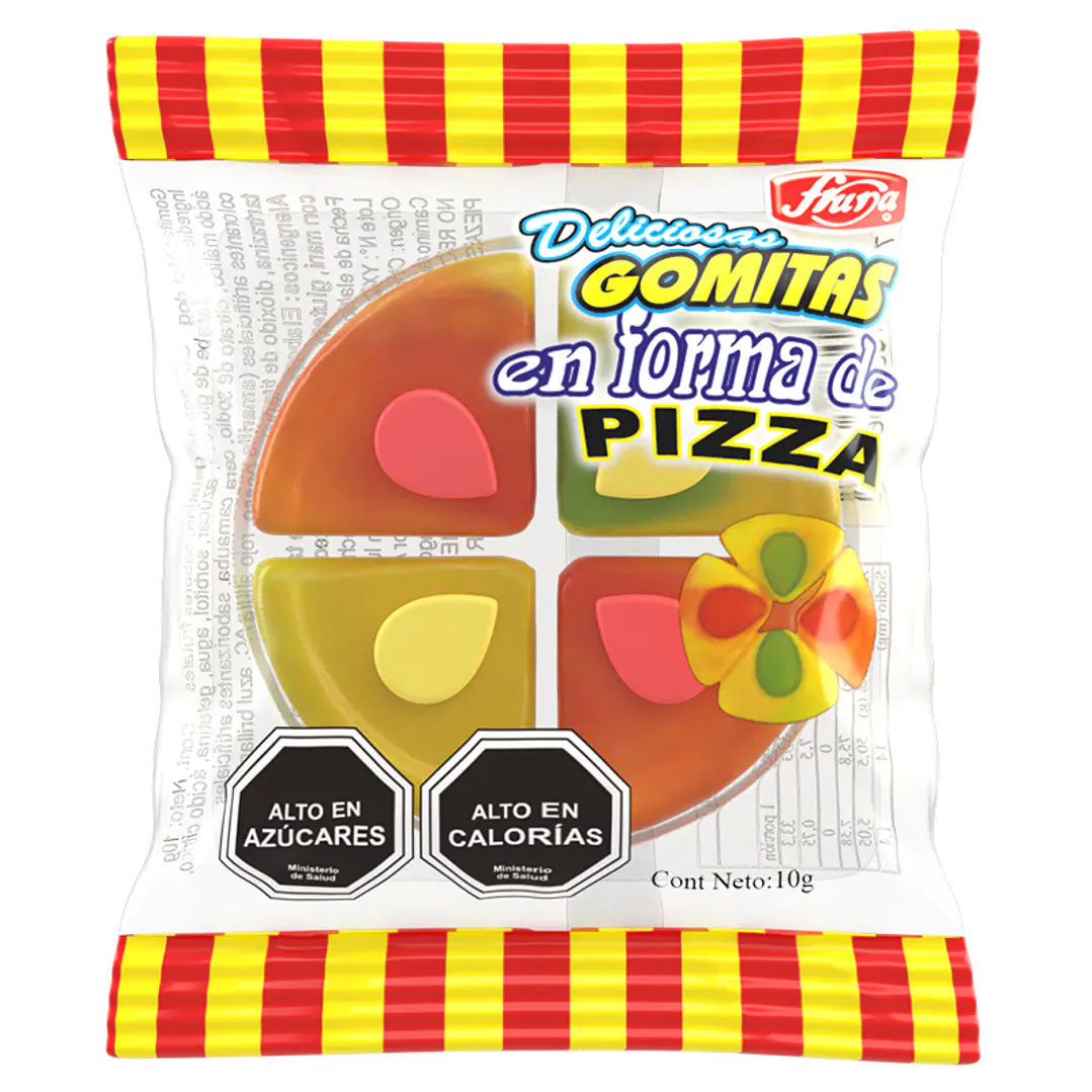 Gomitas Mini Pizza De Fruna Bolsa 36 Unidades 2