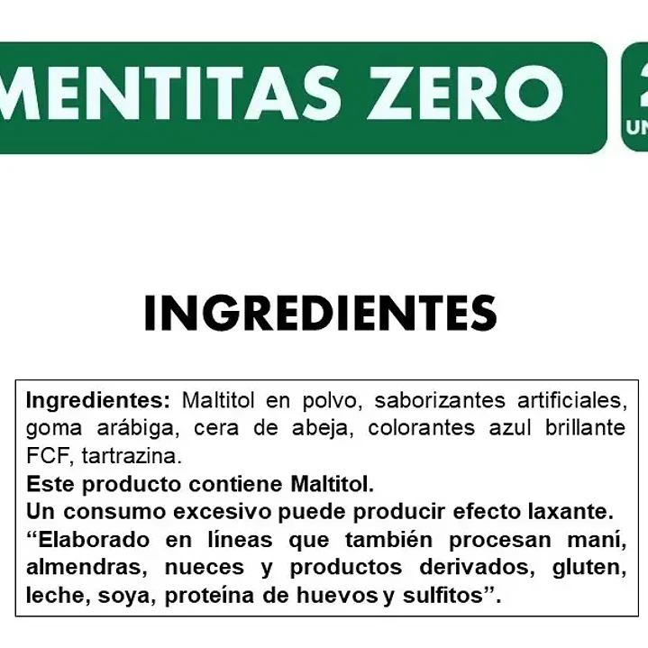 Mentitas Zero Ambrosoli Caja 24 un. Sin Azúcar 2