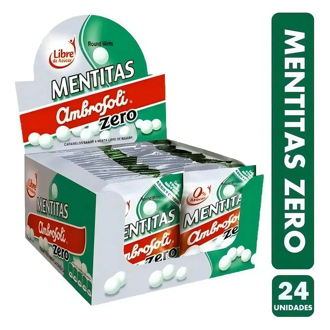 Mentitas Zero Ambrosoli Caja 24 un. Sin Azúcar 1