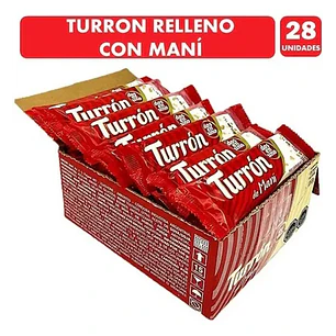 Dulce Turrón Maní Dos En Uno Caja, 28 Unidades 45gr