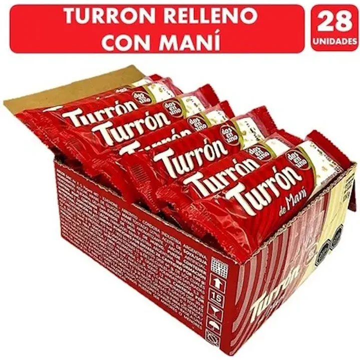 Dulce Turrón Maní Dos En Uno Caja, 28 Unidades 45gr 1