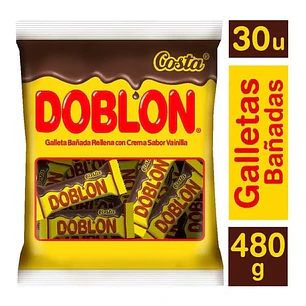 Galleta Bañada en Chocolate Doblón Costa Bolsa 480g (30 un.)