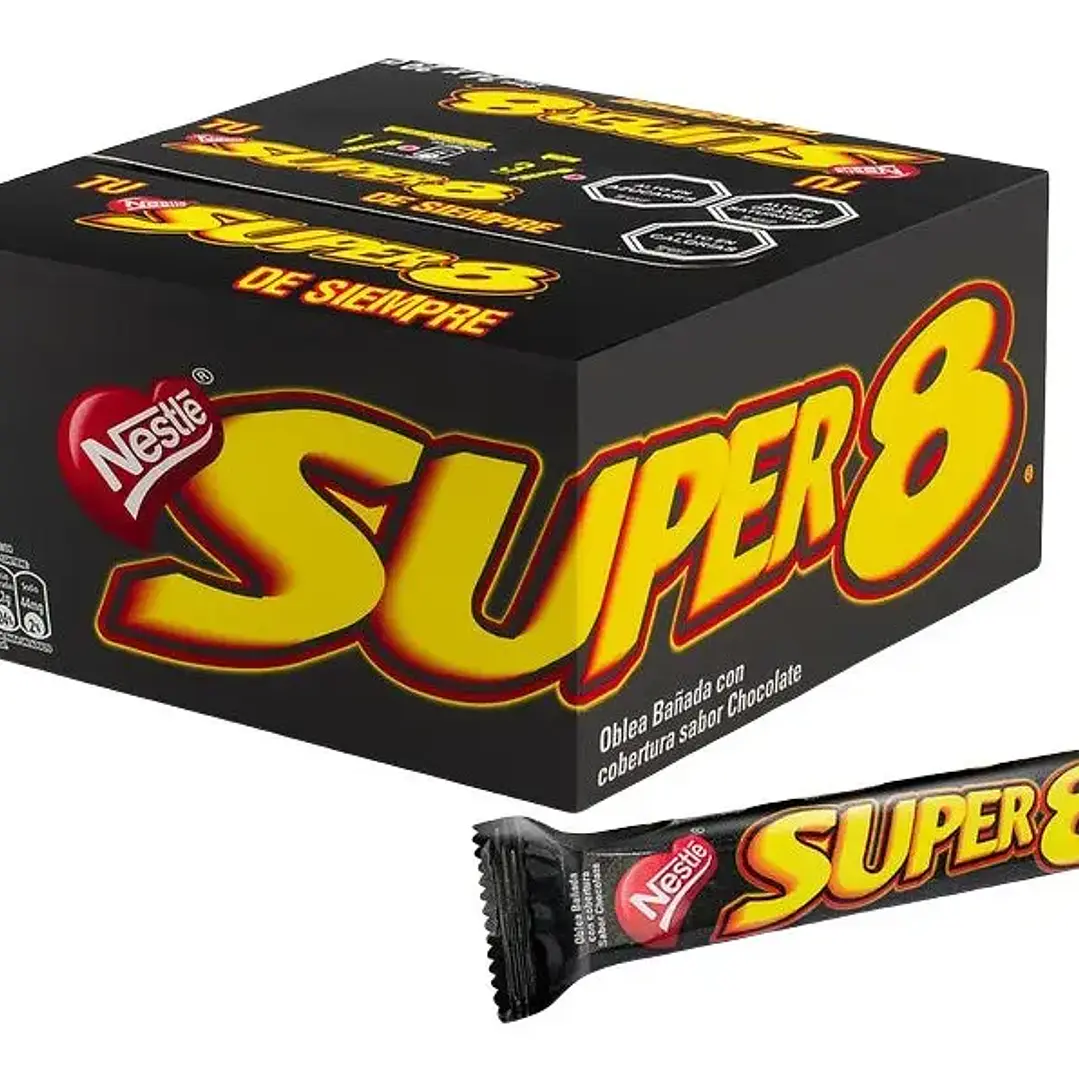 Caja Nestlé Super 8 Oblea Bañada en Chocolate 24 unidades de 29g 1