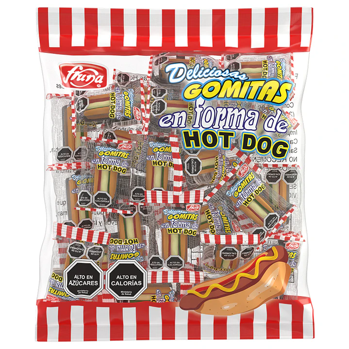 Gomitas Mini Hot Dog Completos Fruna Bolsa 36 un. 1