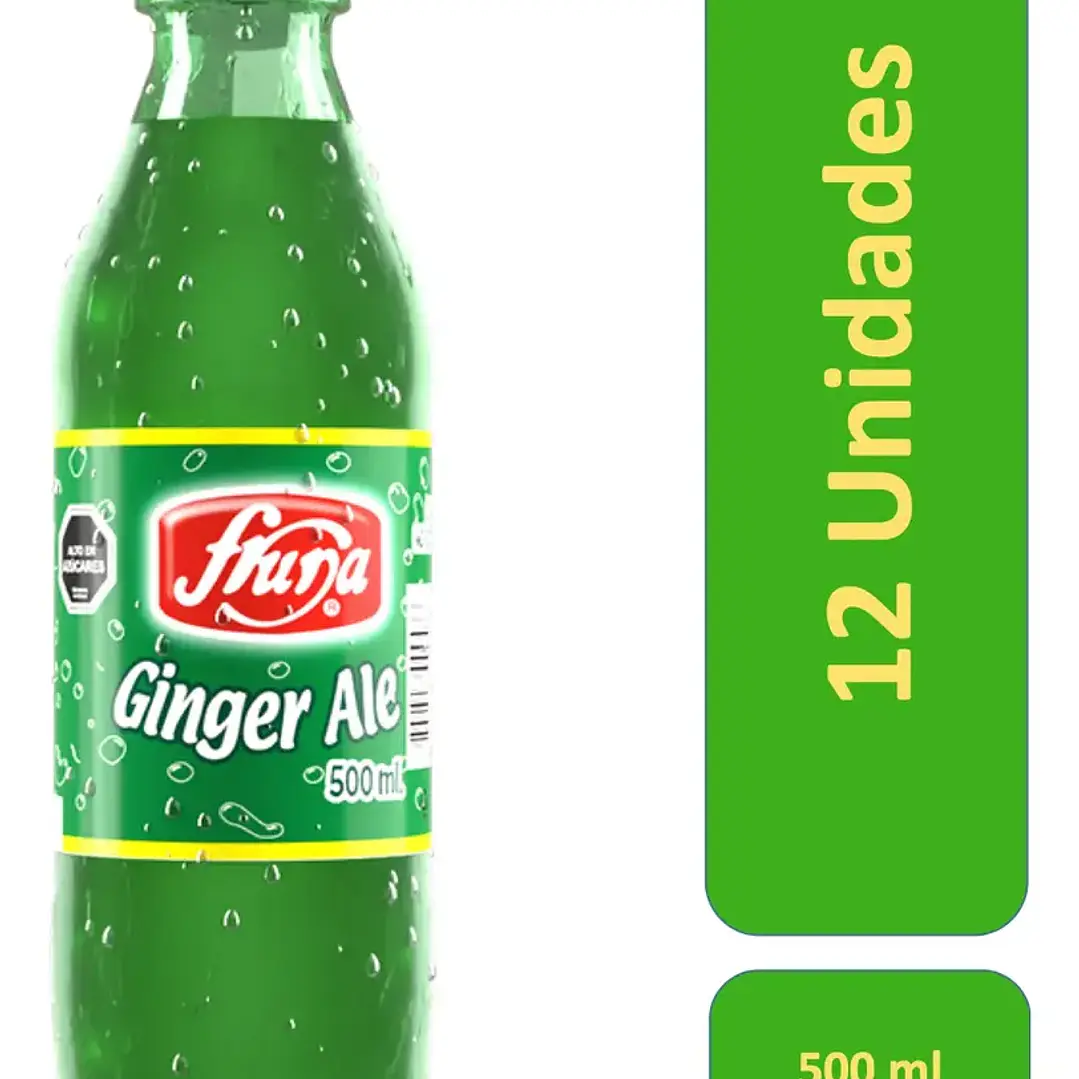 Bebida Fruna Ginger Ale 500ml Display 12 un. 1