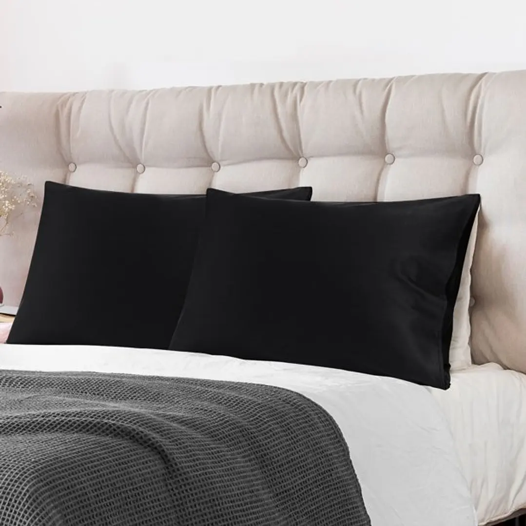 Fundas de Almohadas Negras Pack 2 unidades 50x70 cm 2