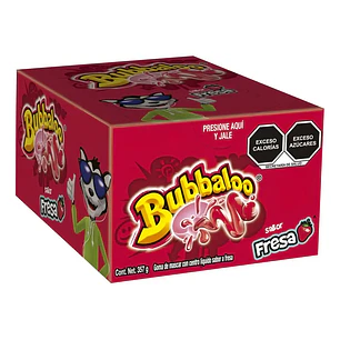 Caja Chicles Bubbaloo X70u Rellenos Sabor Fresa | Chicles Peruanos con Relleno Dulce