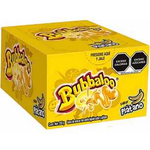 Caja Chicles Bubbaloo X70u Rellenos Sabor Plátano | Chicles Peruanos con Relleno Dulce