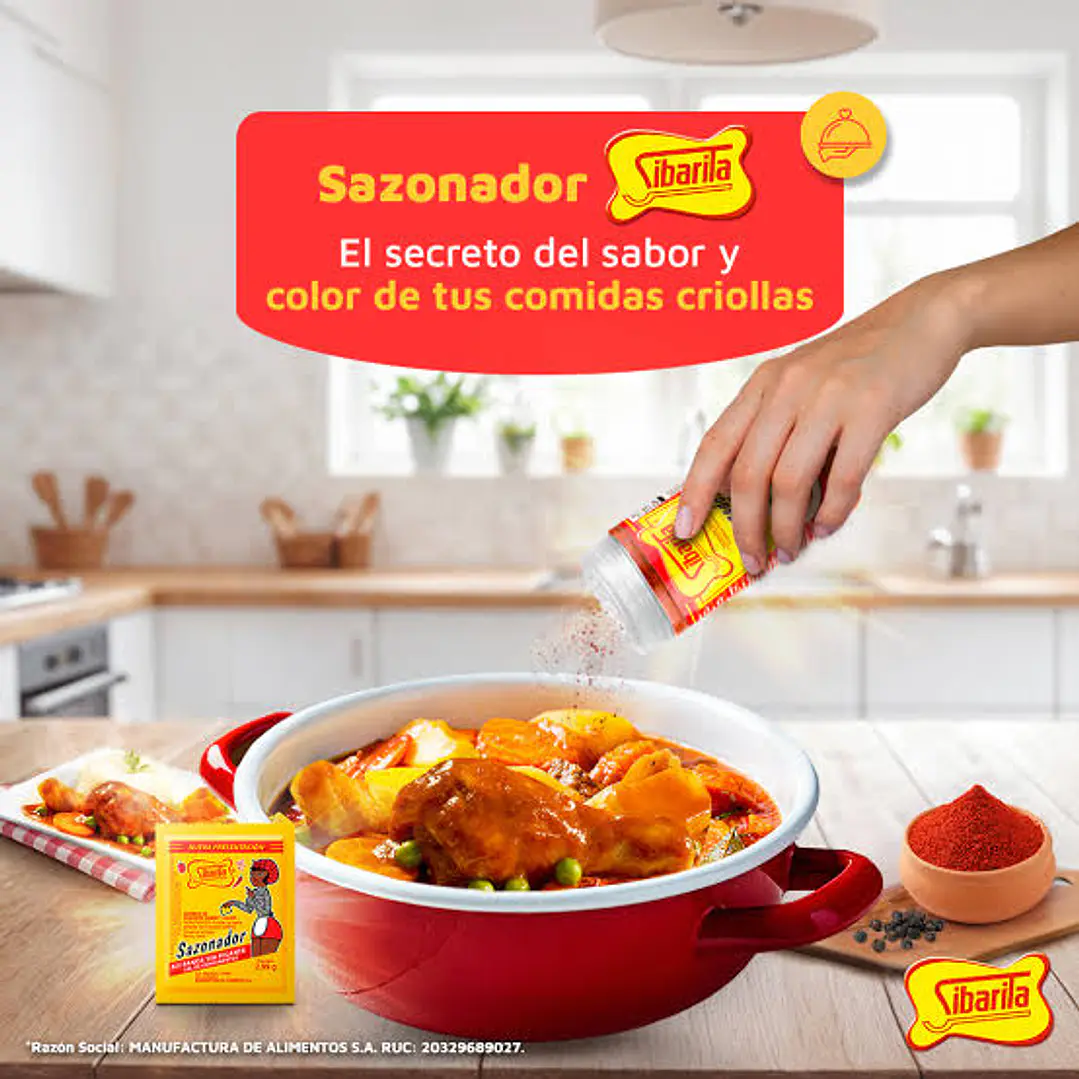 Sazonador Sibarita Ají Panca Sin Picante 9.5g Pack 12 Sobres 3