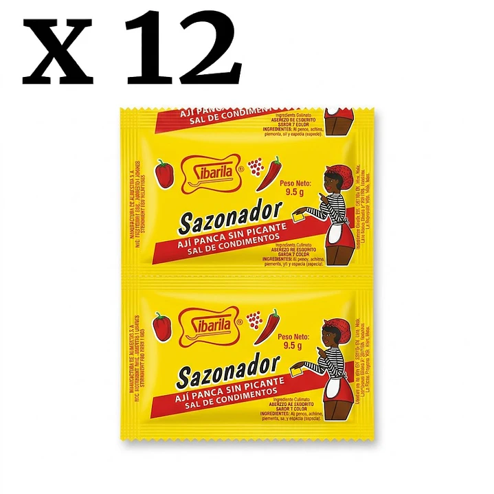 Sazonador Sibarita Ají Panca Sin Picante 9.5g Pack 12 Sobres 1