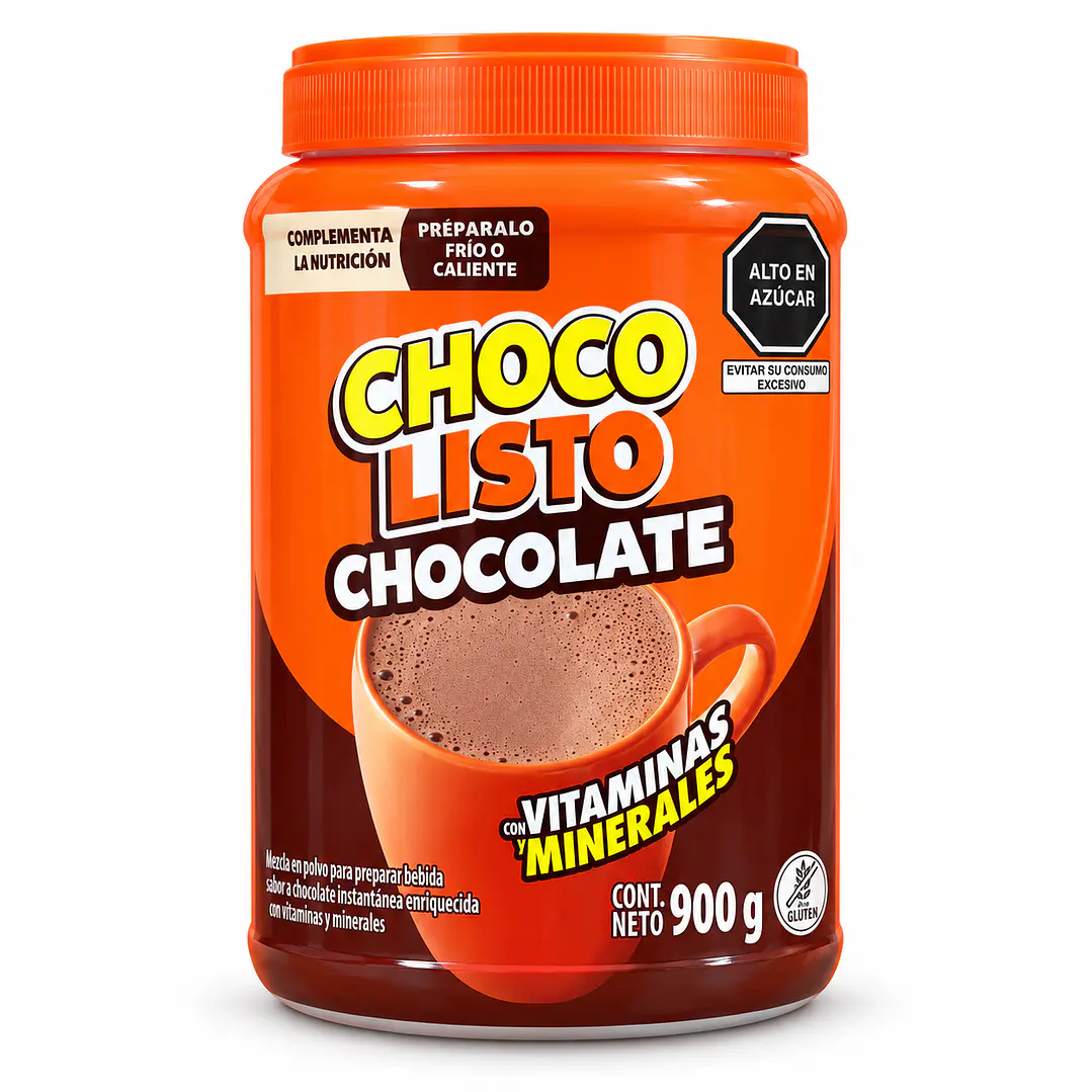 Choco Listo Chocolate 900g Tarro Mezcla Con Vitaminas Gluten 1