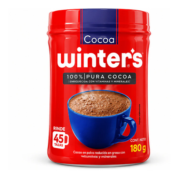 Cocoa Winters Pote 180g Cacao En Polvo Con Vitaminas Minerales 1