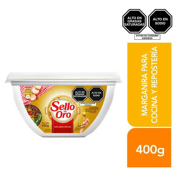 Margarina Sello De Oro Pote 400g Para Cocina Y Reposteria 1